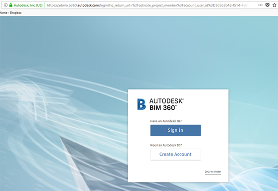Autodesk "Sign In" and "Create Account" Screen 